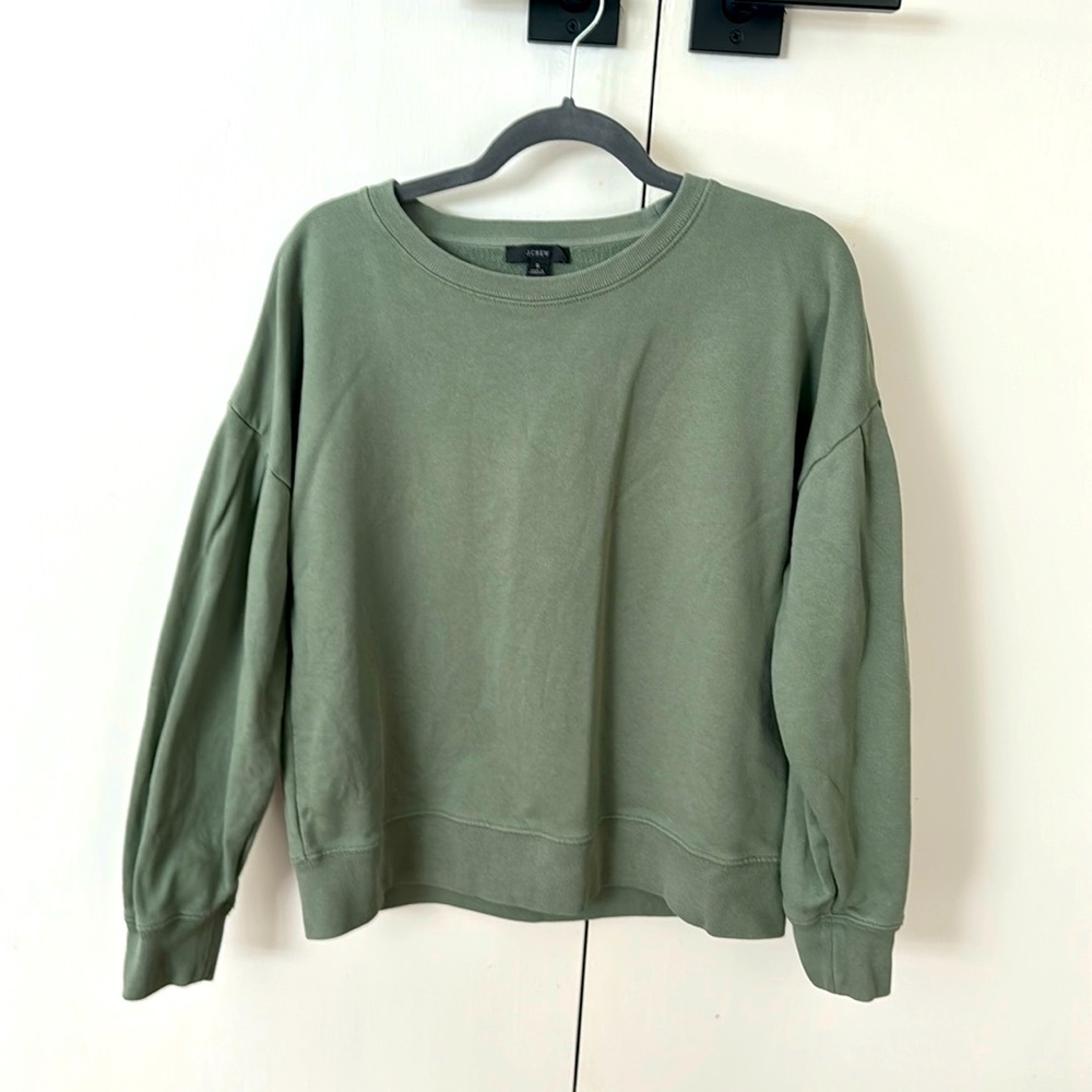 J. crew crewneck sweatshirt with puff sleeves